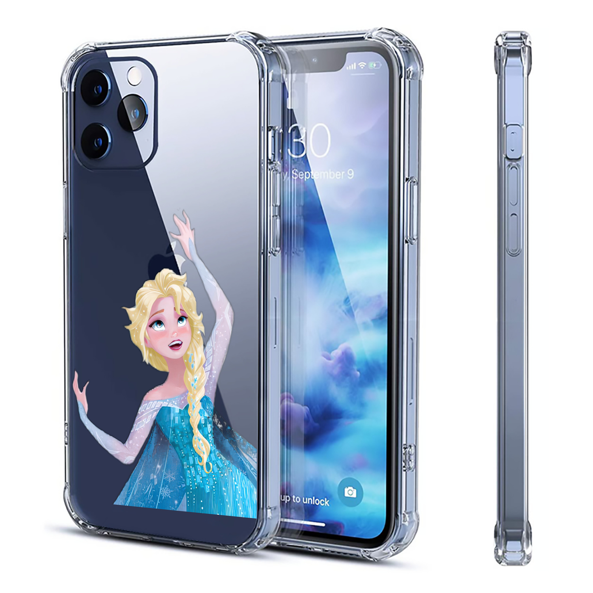 （画像用） アナと雪の女王 アンナ エルサ Frozen Anna Elsa 【iPhone 12シリーズ対応】透明スマホケース（クリアソフトケース）